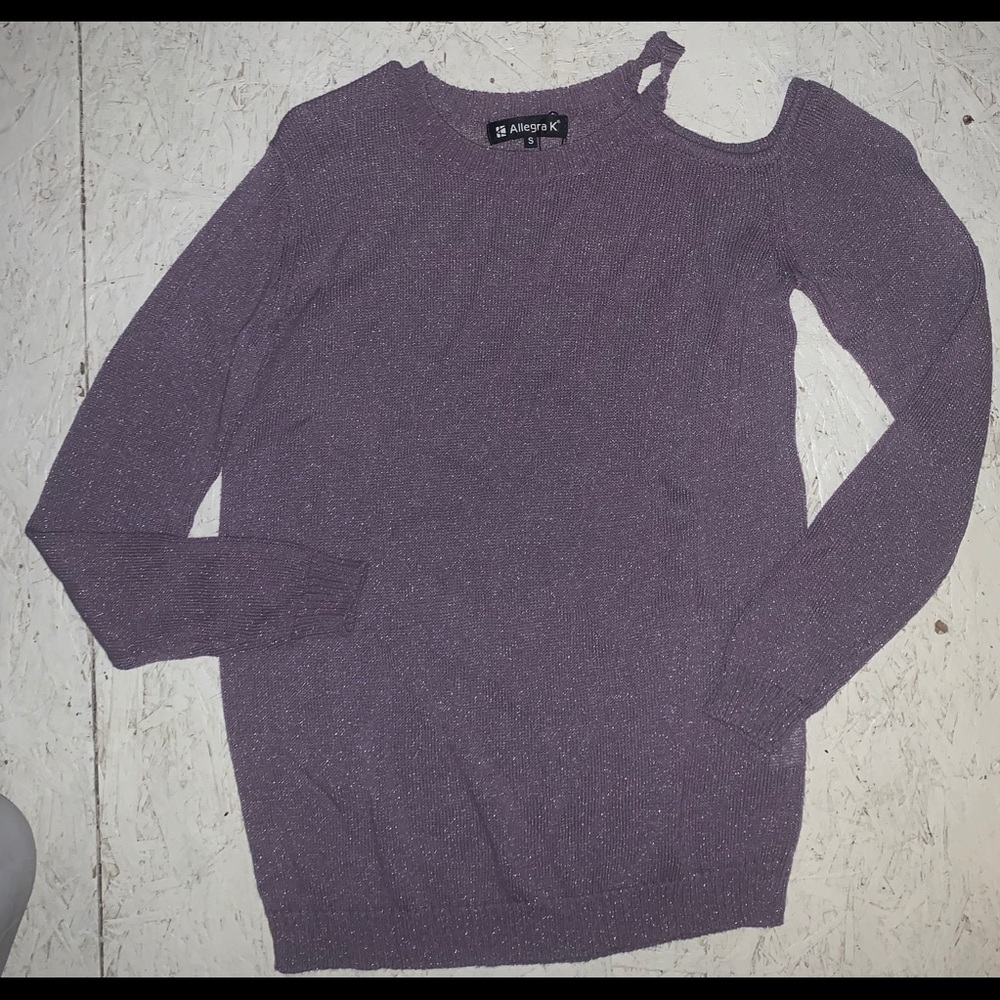 Allegra K Long Sleeve Lilac Sweater